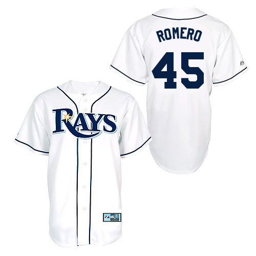 Enny Romero #45 Youth Baseball Jersey-Tampa Bay Rays Authentic Home White Cool Base MLB Jersey